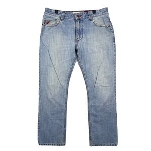 Quiksilver Y2K Mens Regular Fit Light Wash Denim Jeans Size 34x32 Baggy Skater